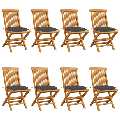 Garden Chairs With Cushions 2 Pcs Solid Teak Wood