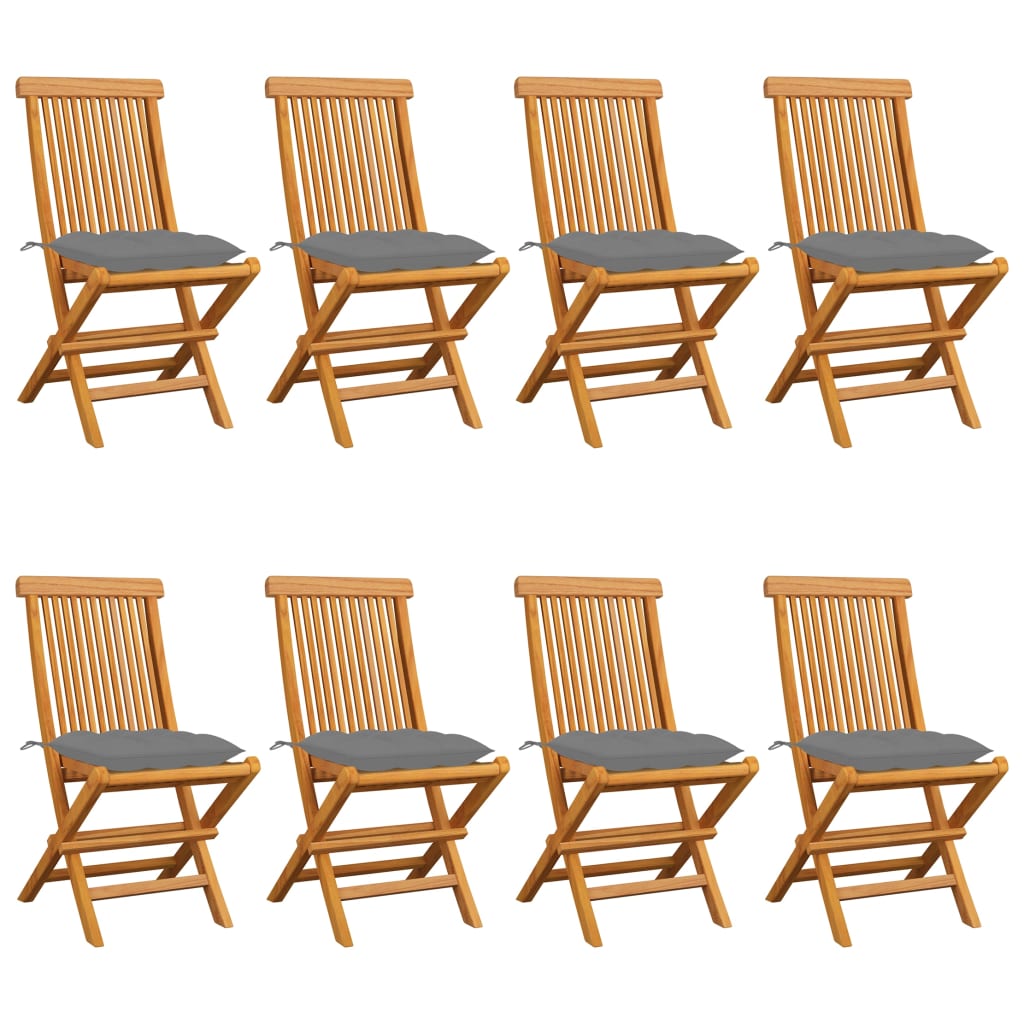 Garden Chairs With Cushions 2 Pcs Solid Teak Wood