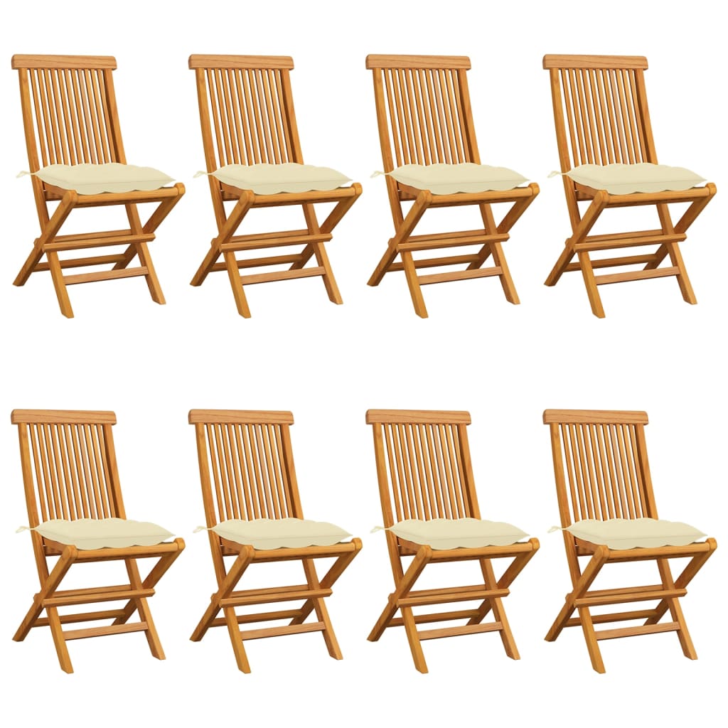 Garden Chairs With Cushions 2 Pcs Solid Teak Wood