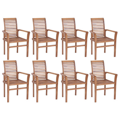Stacking Dining Chairs 6 Pcs Solid Teak Wood