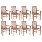 Stacking Dining Chairs 6 Pcs Solid Teak Wood