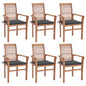 Dining Chairs 2 Pcs With Cushions Solid Teak Wood
