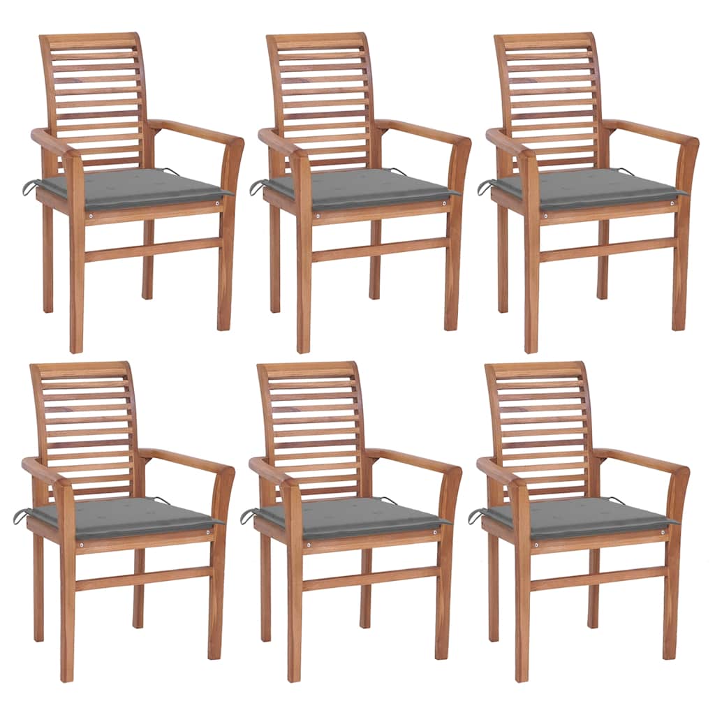 Dining Chairs 2 Pcs With Cushions Solid Teak Wood