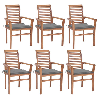 Dining Chairs 2 Pcs With Cushions Solid Teak Wood