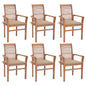 Dining Chairs 2 Pcs With Cushions Solid Teak Wood