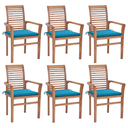 Dining Chairs 2 Pcs With Cushions Solid Teak Wood