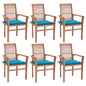 Dining Chairs 2 Pcs With Cushions Solid Teak Wood