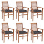 Dining Chairs 6 Pcs With Cushions Solid Teak Wood
