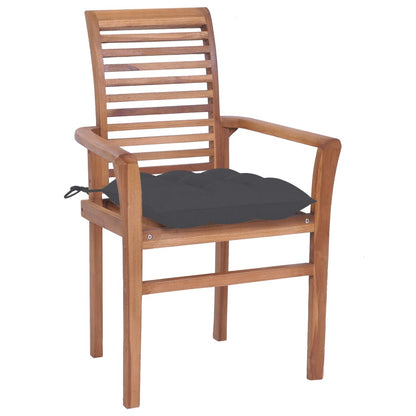 Dining Chairs 6 Pcs With Cushions Solid Teak Wood