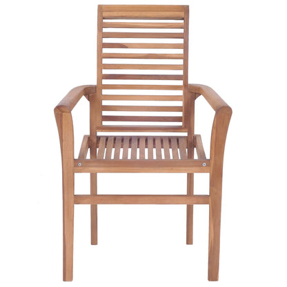 Dining Chairs 6 Pcs With Cushions Solid Teak Wood