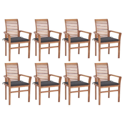 Dining Chairs 2 Pcs With Cushions Solid Teak Wood