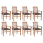 Dining Chairs 2 Pcs With Cushions Solid Teak Wood