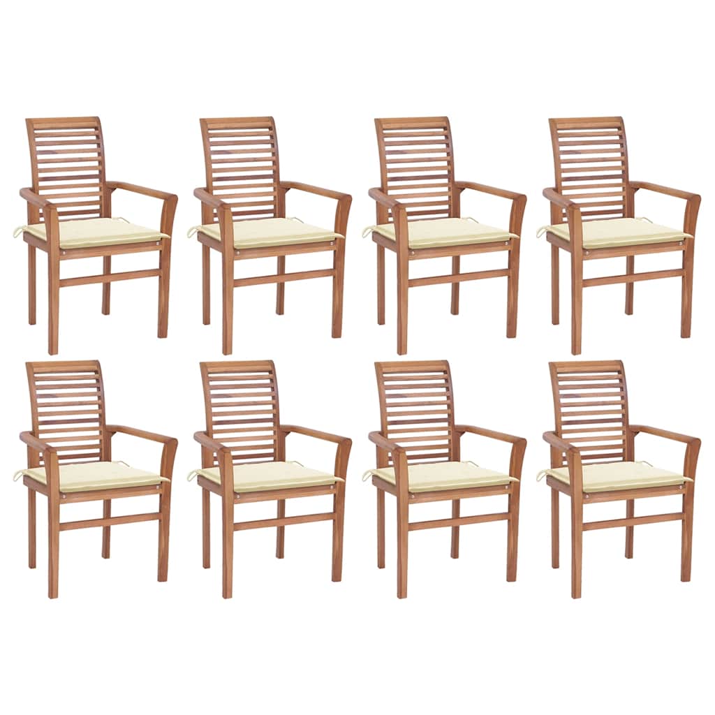 Dining Chairs 2 Pcs With Cushions Solid Teak Wood