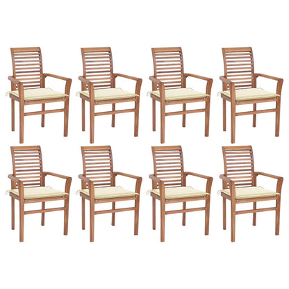Dining Chairs 2 Pcs With Cushions Solid Teak Wood