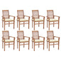 Dining Chairs 2 Pcs With Cushions Solid Teak Wood