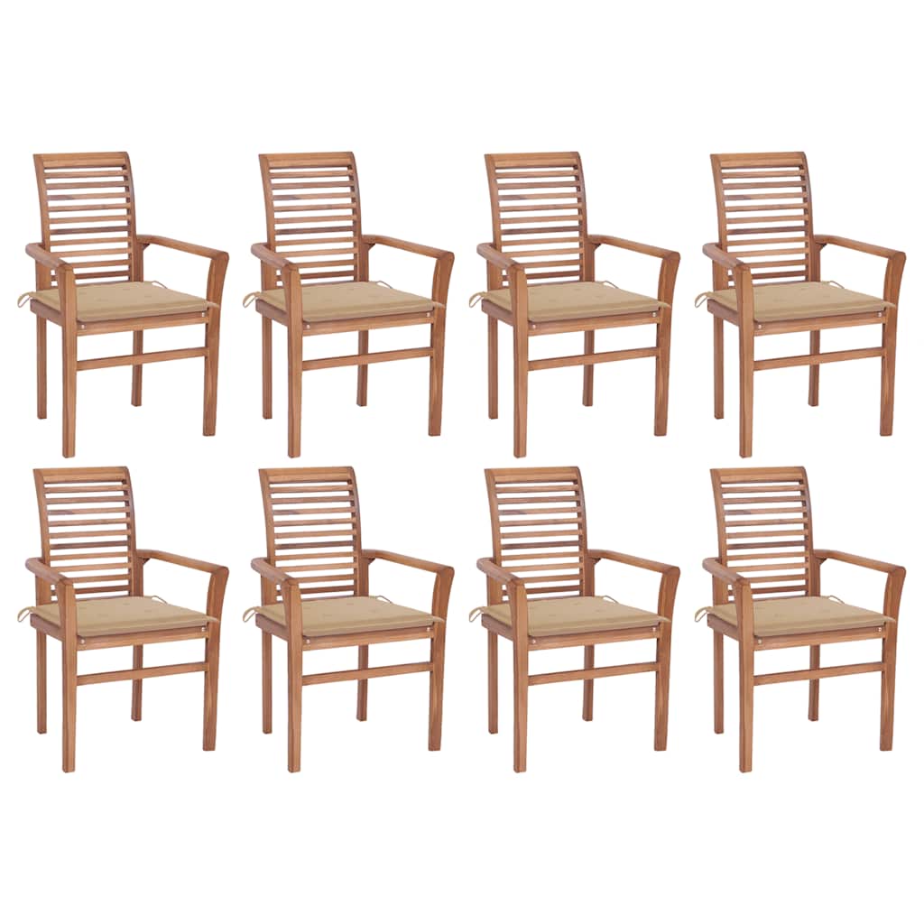 Dining Chairs 2 Pcs With Cushions Solid Teak Wood
