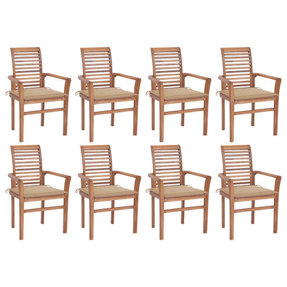 Dining Chairs 2 Pcs With Cushions Solid Teak Wood