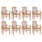 Dining Chairs 2 Pcs With Cushions Solid Teak Wood