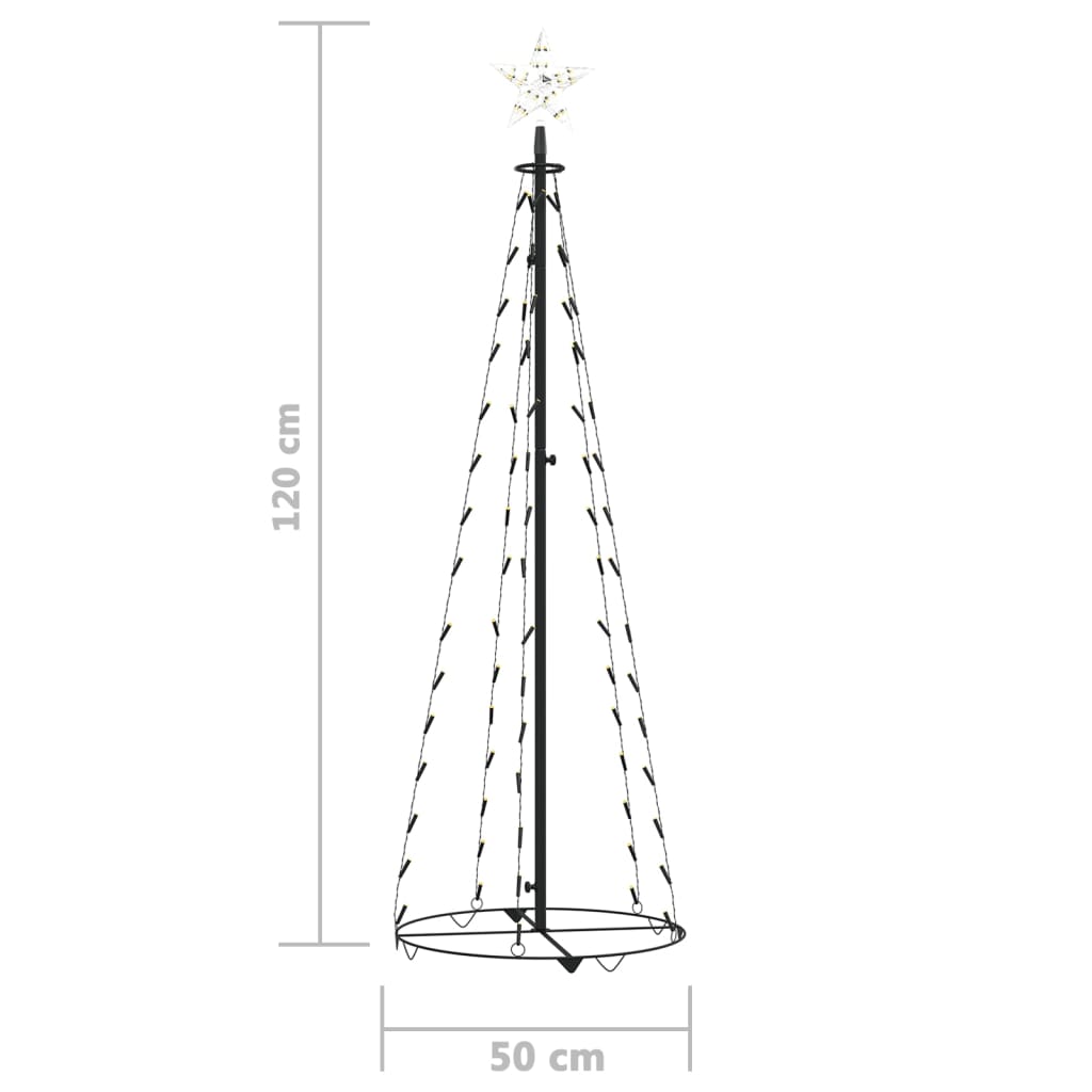 Christmas Cone Tree 70 Leds Decoration 50X120 Cm