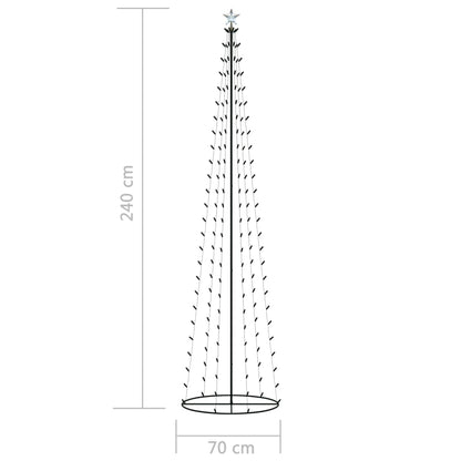 Christmas Cone Tree 136 Leds Decoration 70X240 Cm