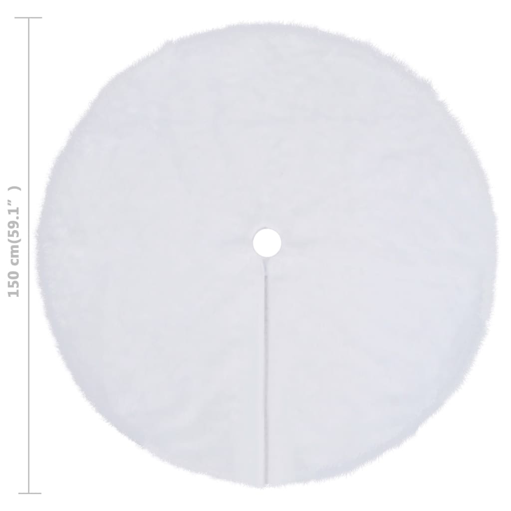 Christmas Tree Skirt White Faux Fur