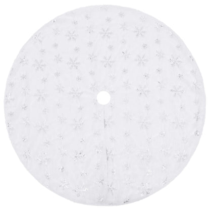 Luxury Christmas Tree Skirt White Faux Fur
