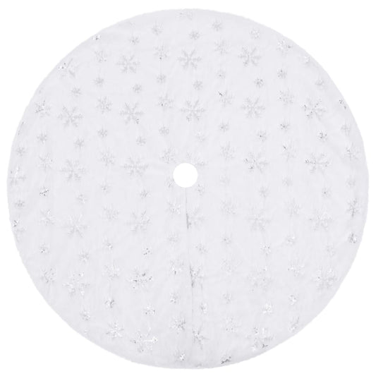 Luxury Christmas Tree Skirt White Faux Fur