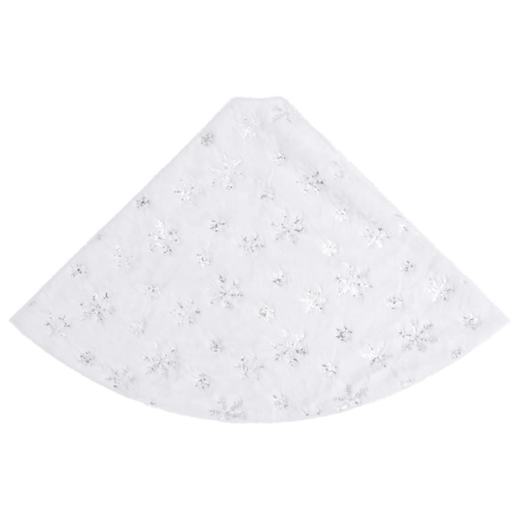 Luxury Christmas Tree Skirt White Faux Fur