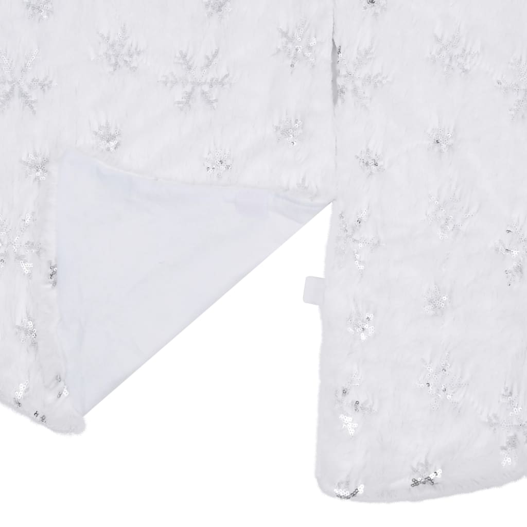 Luxury Christmas Tree Skirt White Faux Fur