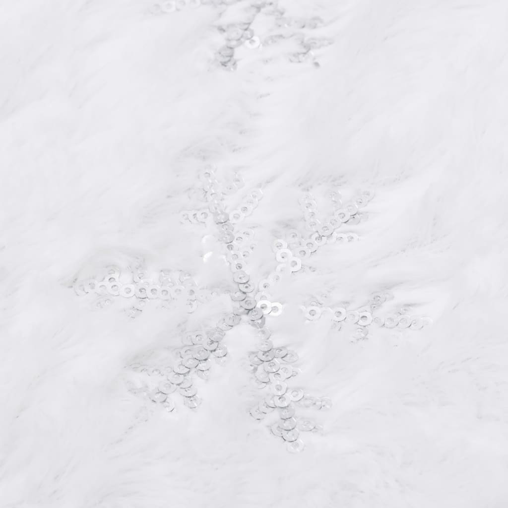 Luxury Christmas Tree Skirt White Faux Fur