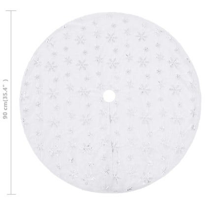 Luxury Christmas Tree Skirt White Faux Fur