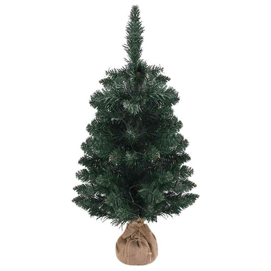 Artificial Pre-Lit Christmas Tree With Stands Green 90 Cm Pvc