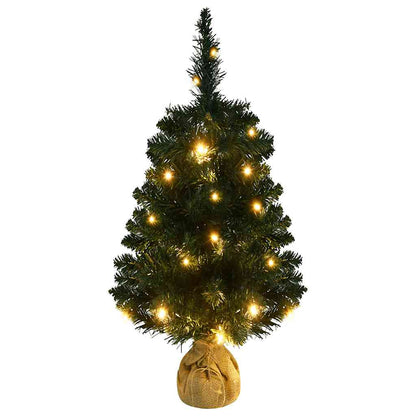 Artificial Pre-Lit Christmas Tree With Stands Green 90 Cm Pvc