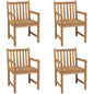 Outdoor Chairs 4 Pcs Solid Teak Wood