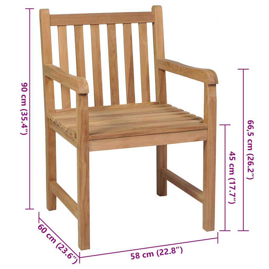 Garden Chairs 4 Pcs With Cushions Solid Teak Wood