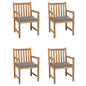 Garden Chairs 4 Pcs With Cushions Solid Teak Wood