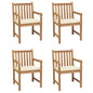 Garden Chairs 4 Pcs With Cushions Solid Teak Wood