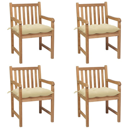 Garden Chairs 2 Pcs With Cushions Solid Teak Wood