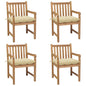 Garden Chairs 2 Pcs With Cushions Solid Teak Wood