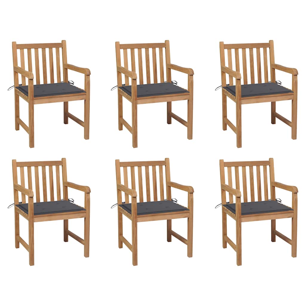 Garden Chairs 4 Pcs With Cushions Solid Teak Wood