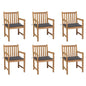 Garden Chairs 4 Pcs With Cushions Solid Teak Wood