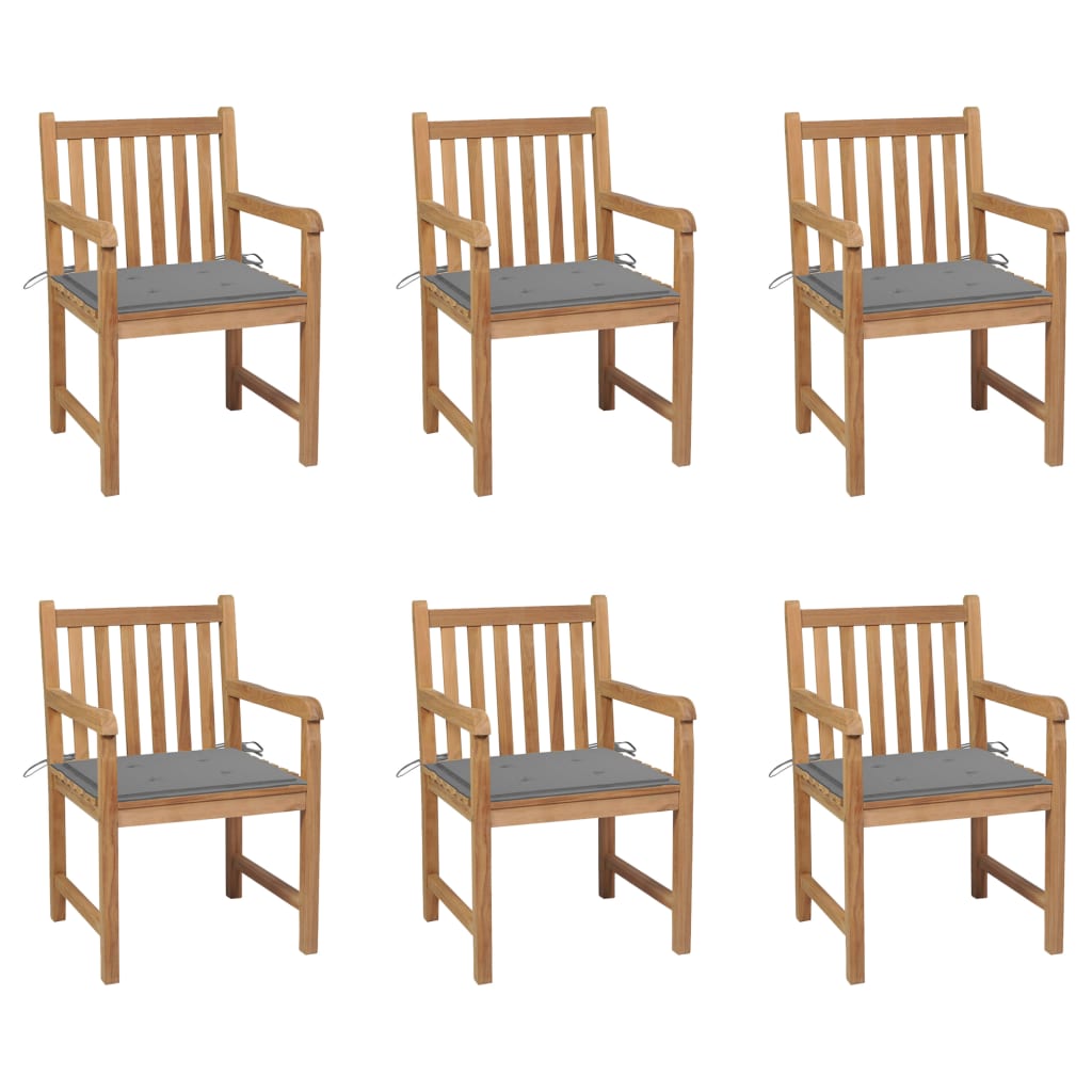 Garden Chairs 4 Pcs With Cushions Solid Teak Wood