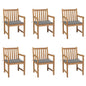 Garden Chairs 4 Pcs With Cushions Solid Teak Wood