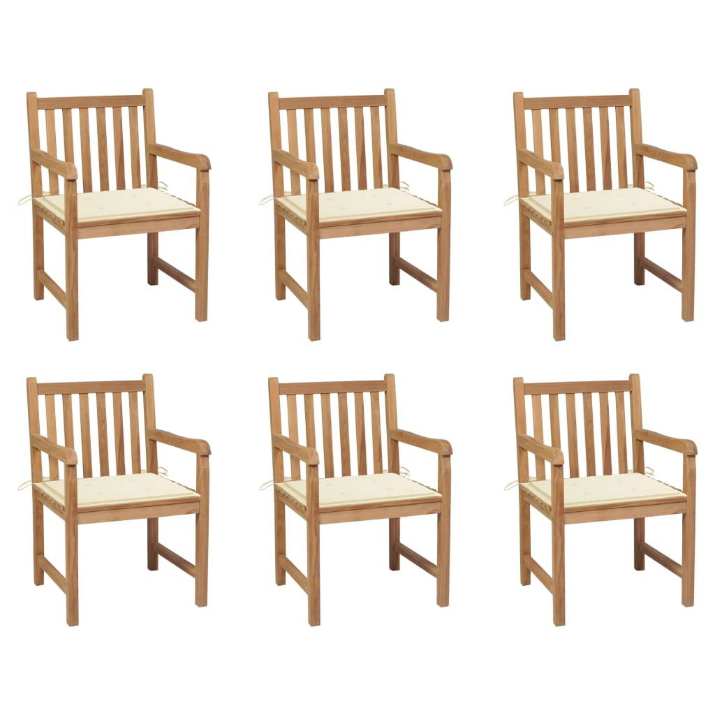 Garden Chairs 4 Pcs With Cushions Solid Teak Wood