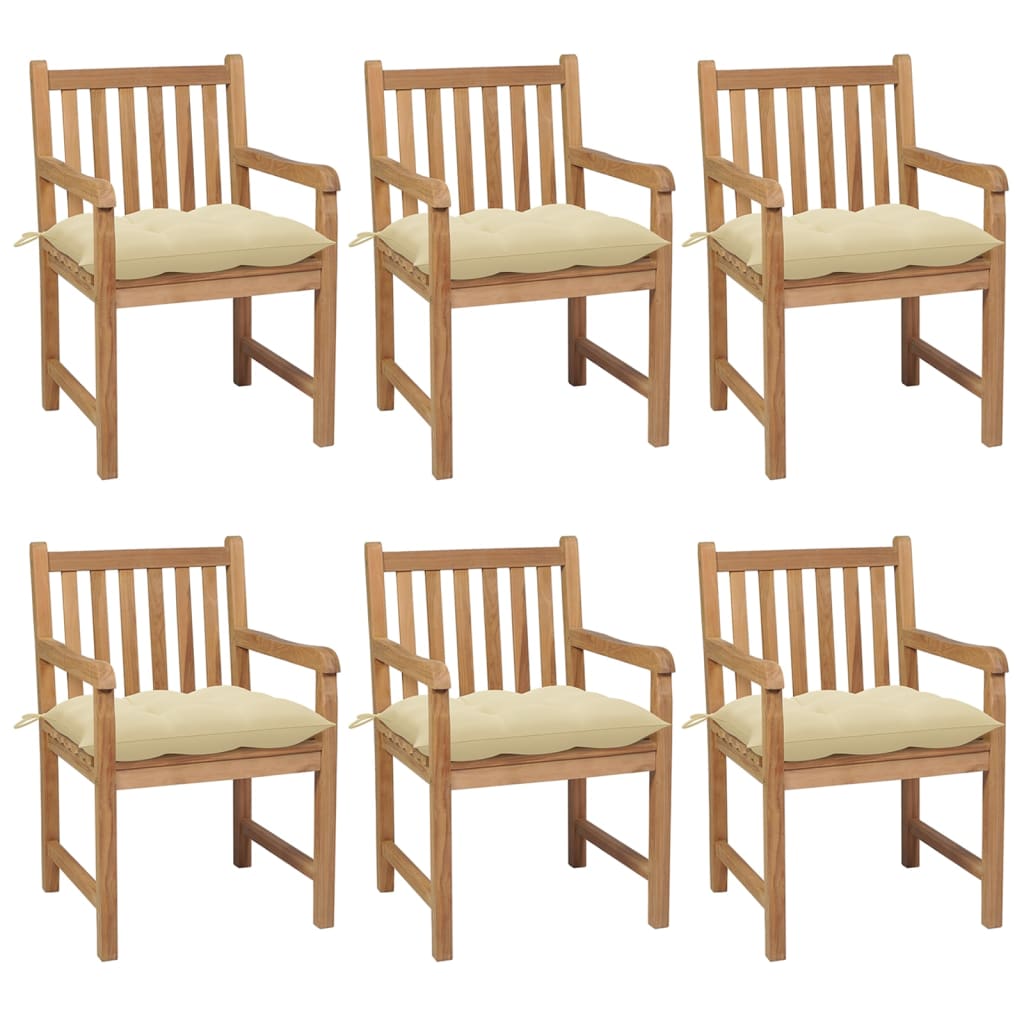 Garden Chairs 2 Pcs With Cushions Solid Teak Wood