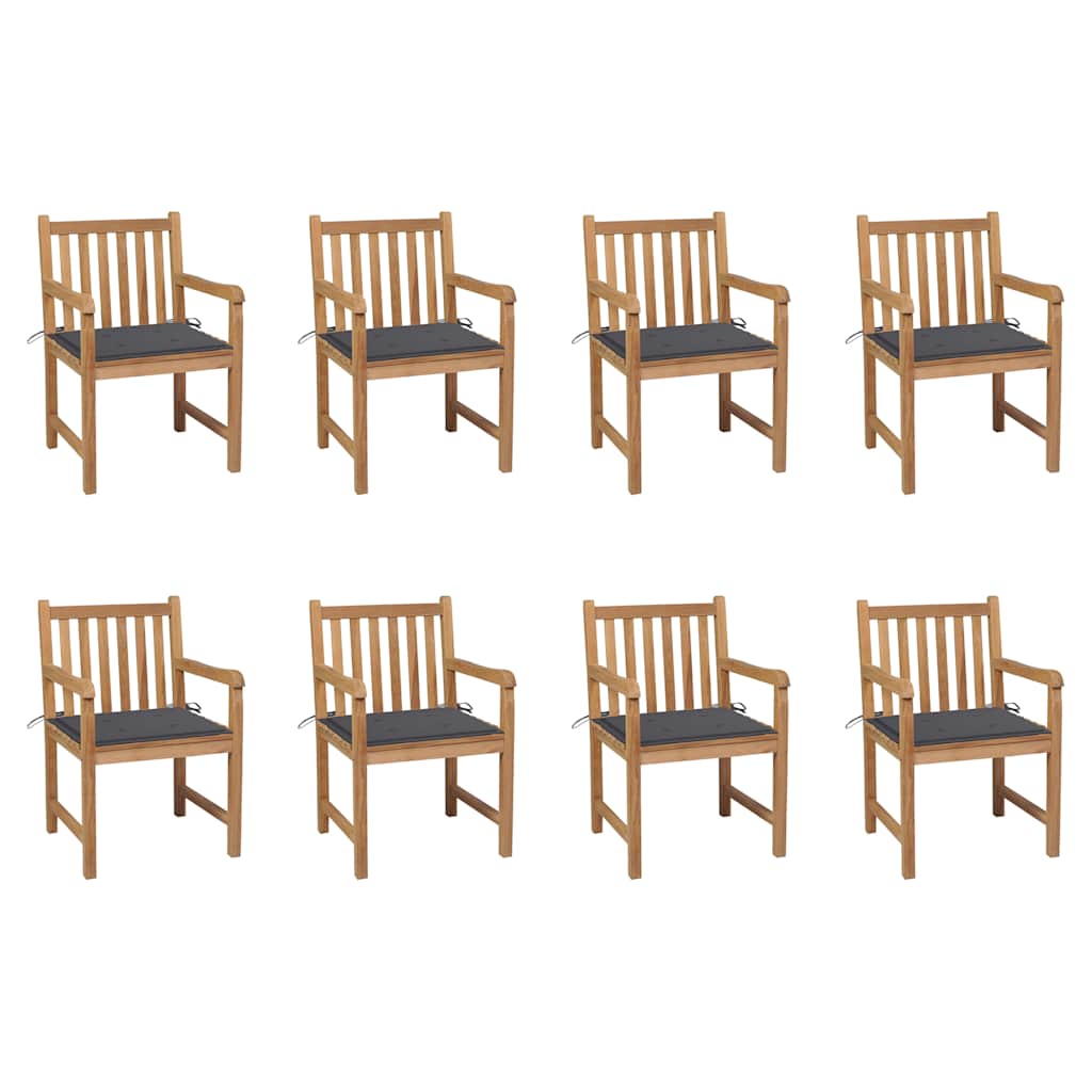Garden Chairs 4 Pcs With Cushions Solid Teak Wood
