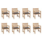 Garden Chairs 4 Pcs With Cushions Solid Teak Wood