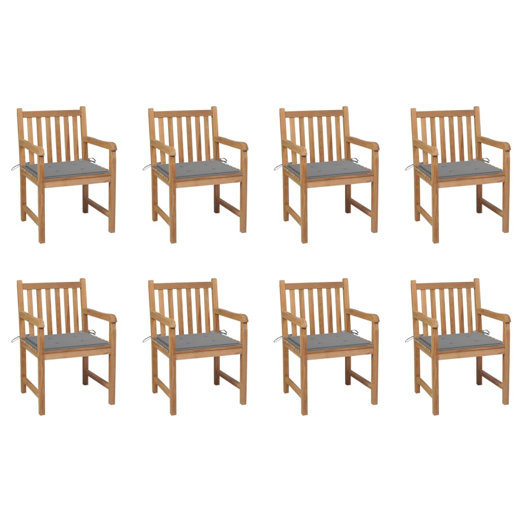 Garden Chairs 4 Pcs With Cushions Solid Teak Wood