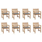 Garden Chairs 4 Pcs With Cushions Solid Teak Wood