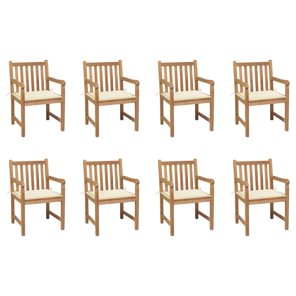 Garden Chairs 4 Pcs With Cushions Solid Teak Wood